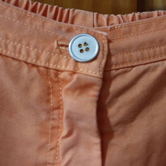 City Wear Vintage 90s Orange Capris with Elastic Waistband and Wide-Leg Cut - Picture 2 of 10